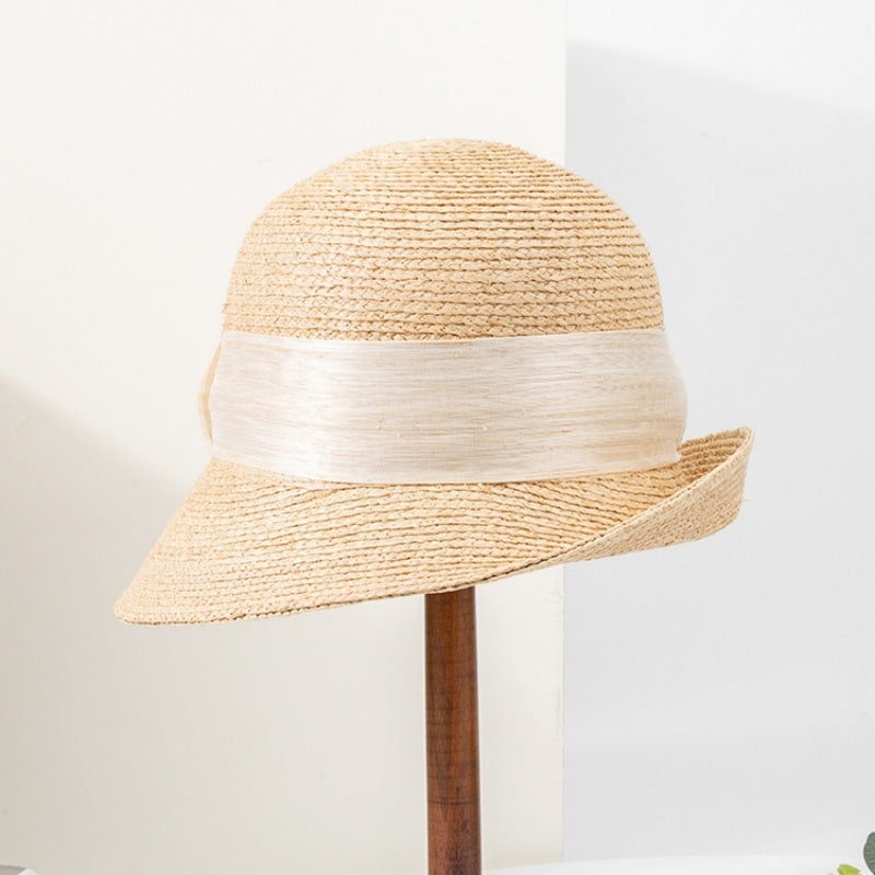Simple Straw Hat Sun Hat with Webbing