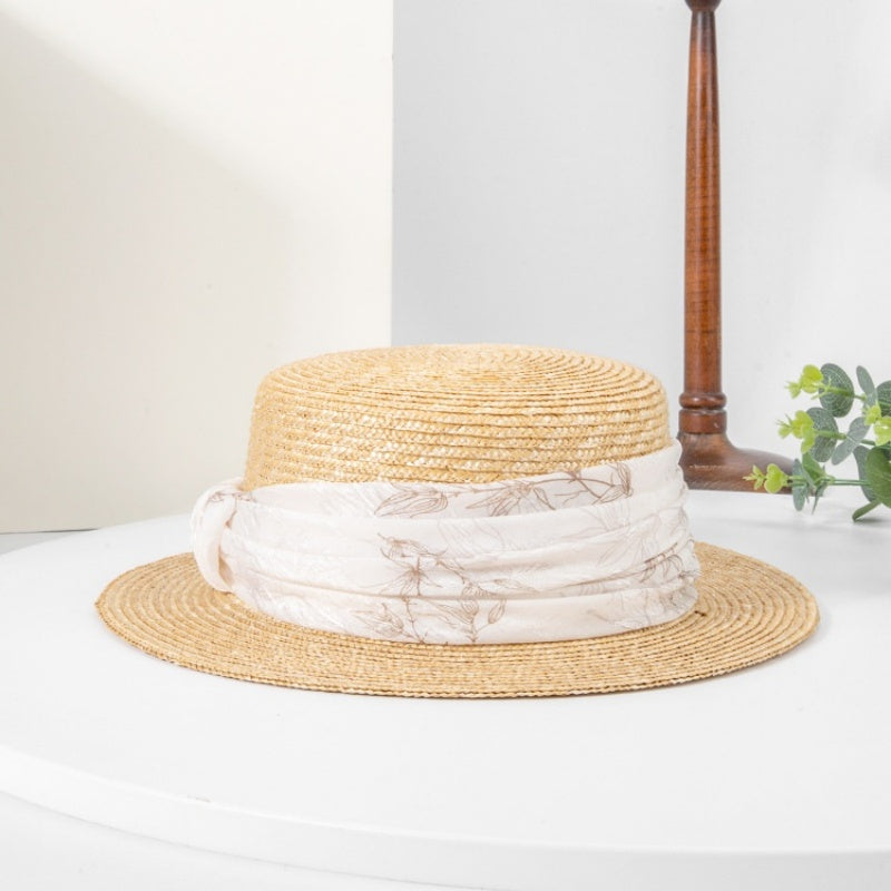 Bowler Hat Sun Hat with Printed Ribbon