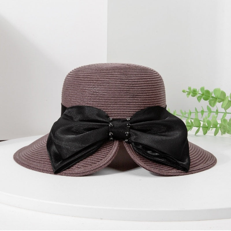 Straw Hat Sun Hat with Big Bow