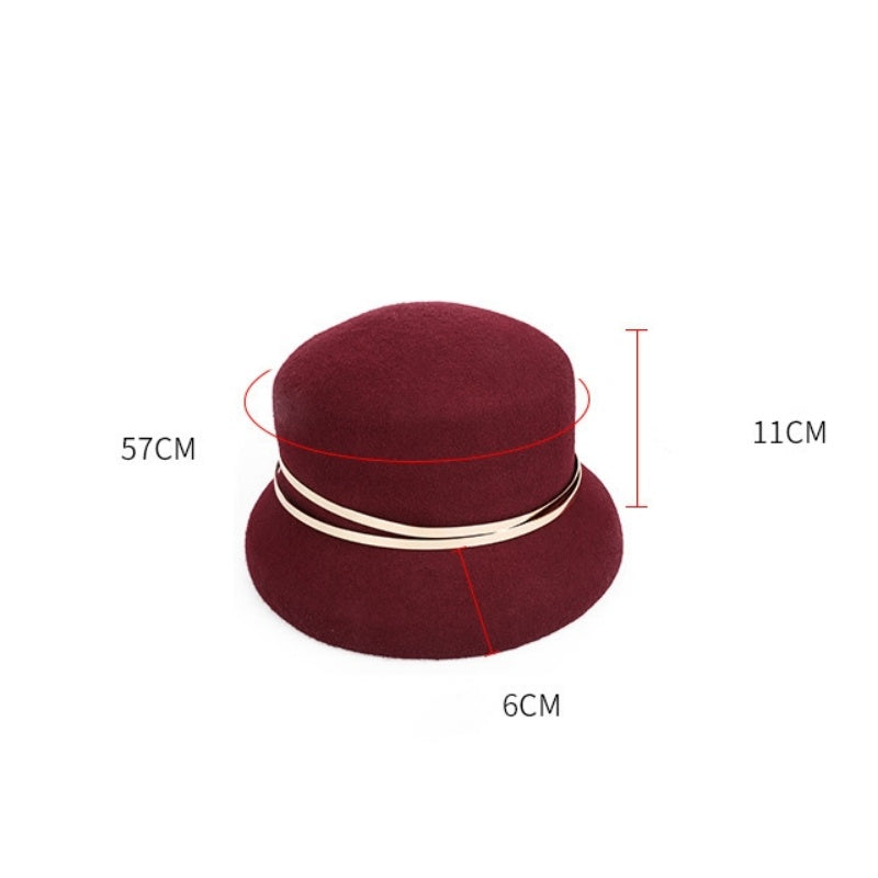 Jujube Red Felt Top Hat with Metal decoration