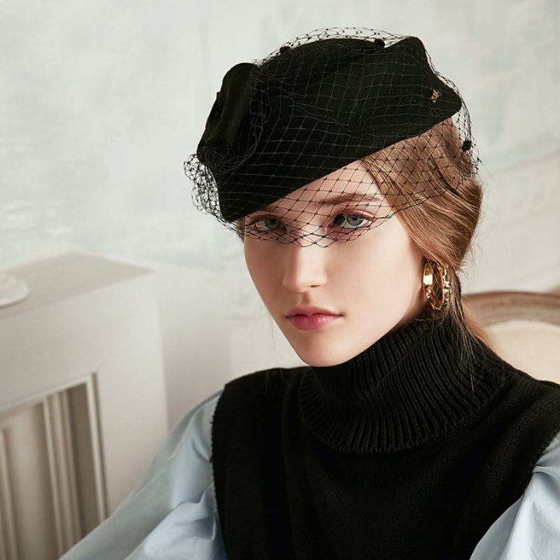 Stewardess Pillbox Hat with Veil