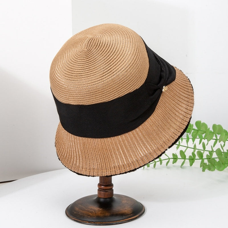 Sun Hat Cloche Hat with Bow Webbing