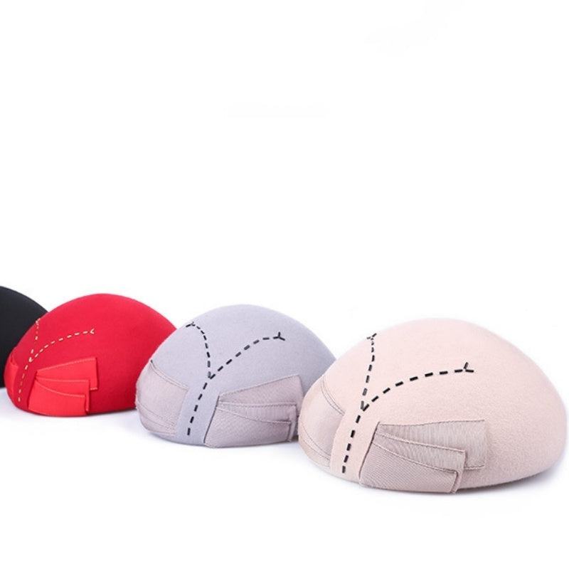 Felt Beret with Bow Webbing and Tubular Beads