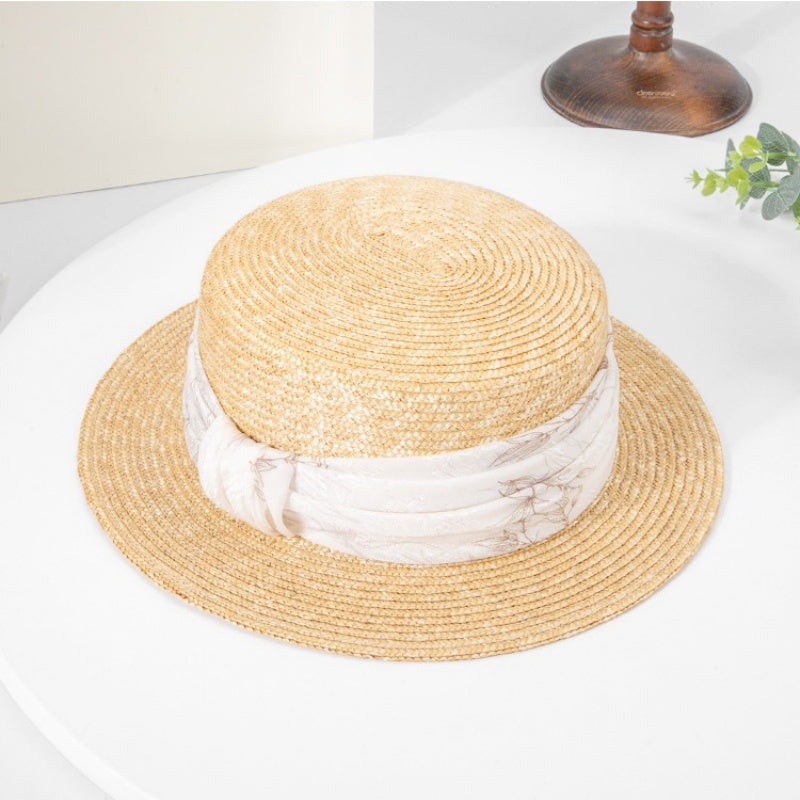 Bowler Hat Sun Hat with Printed Ribbon