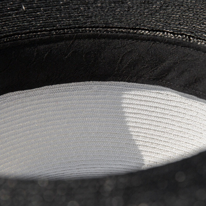 Top Hat Sun Hat Black Brim with Bow Webbing