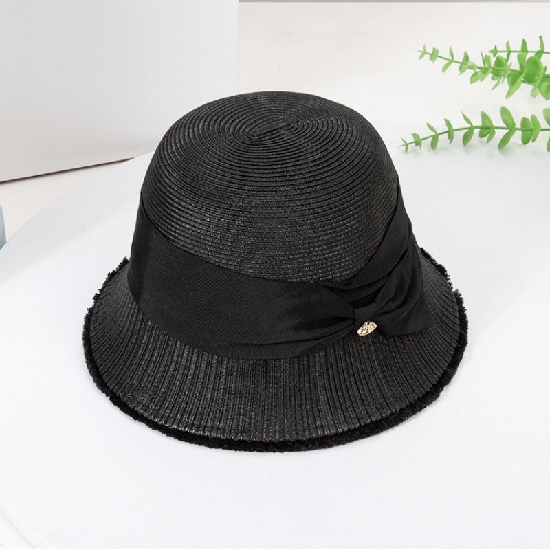 Sun Hat Cloche Hat with Bow Webbing