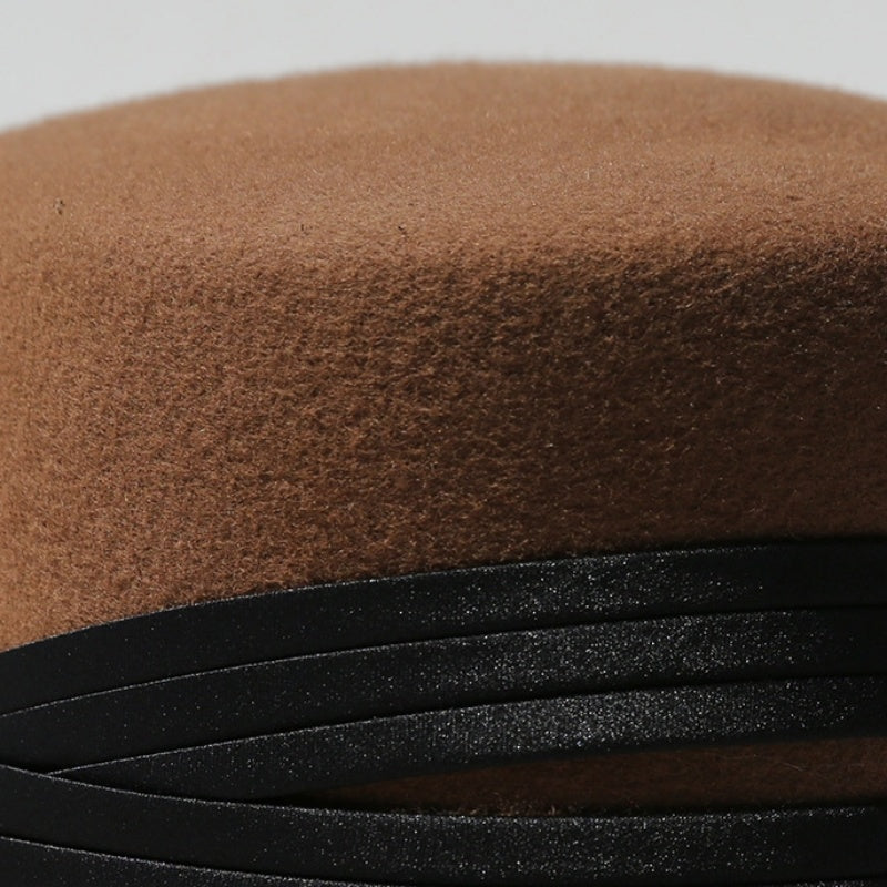 Felt Bucket Hats with Crossed Ribbons