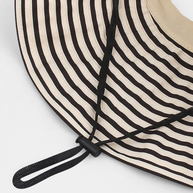 Foldable Striped Sun Hat with Empty Top