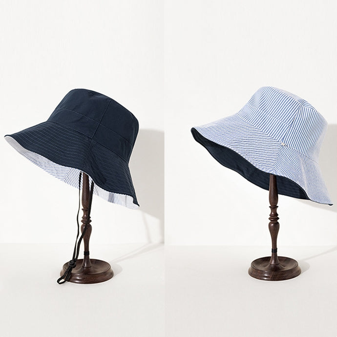Double-Sided Striped Quick-Drying Sun Hat Bucket Hat