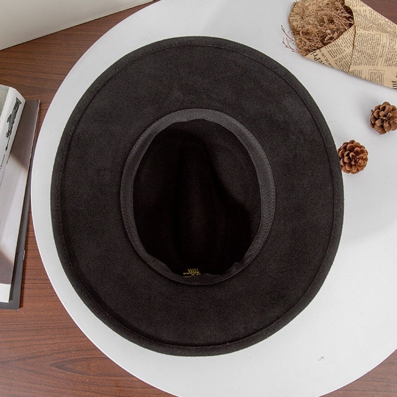 Felt Top Hat with Embroidered Webbing