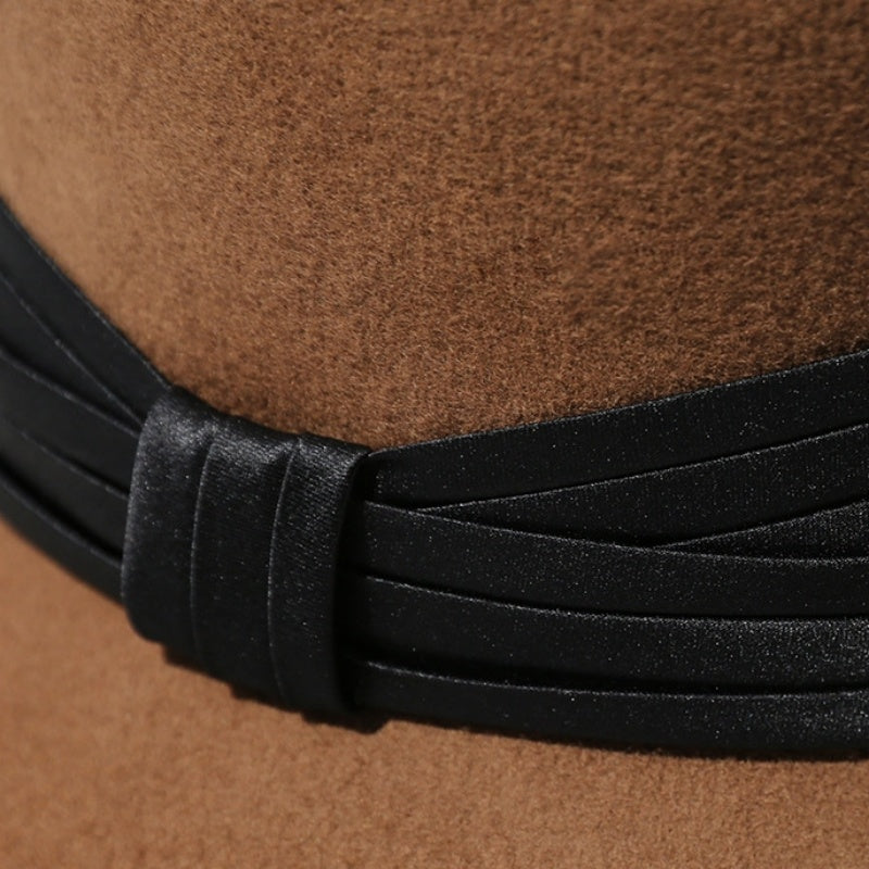 Felt Bucket Hats with Crossed Ribbons