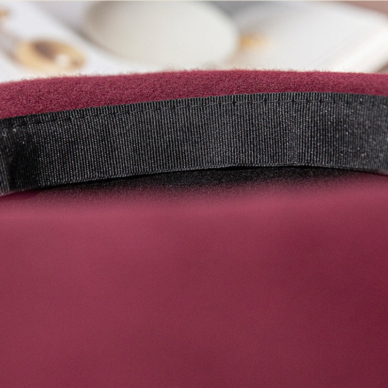 Black and Red Patchwork Felt Top Hat with Bow Webbing