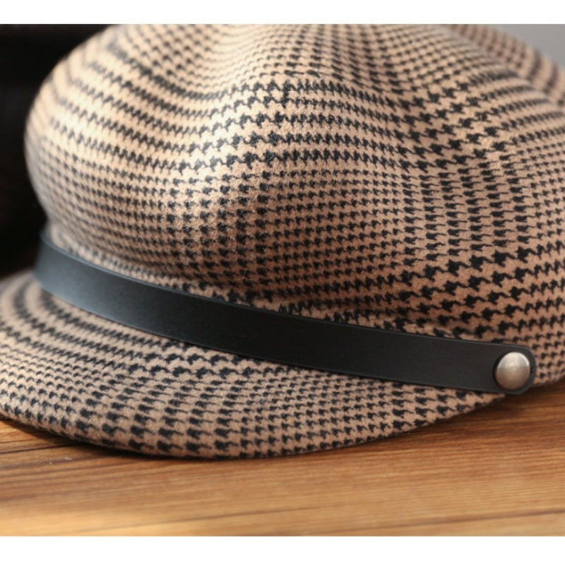 Houndstooth Felt Newsboy Hats