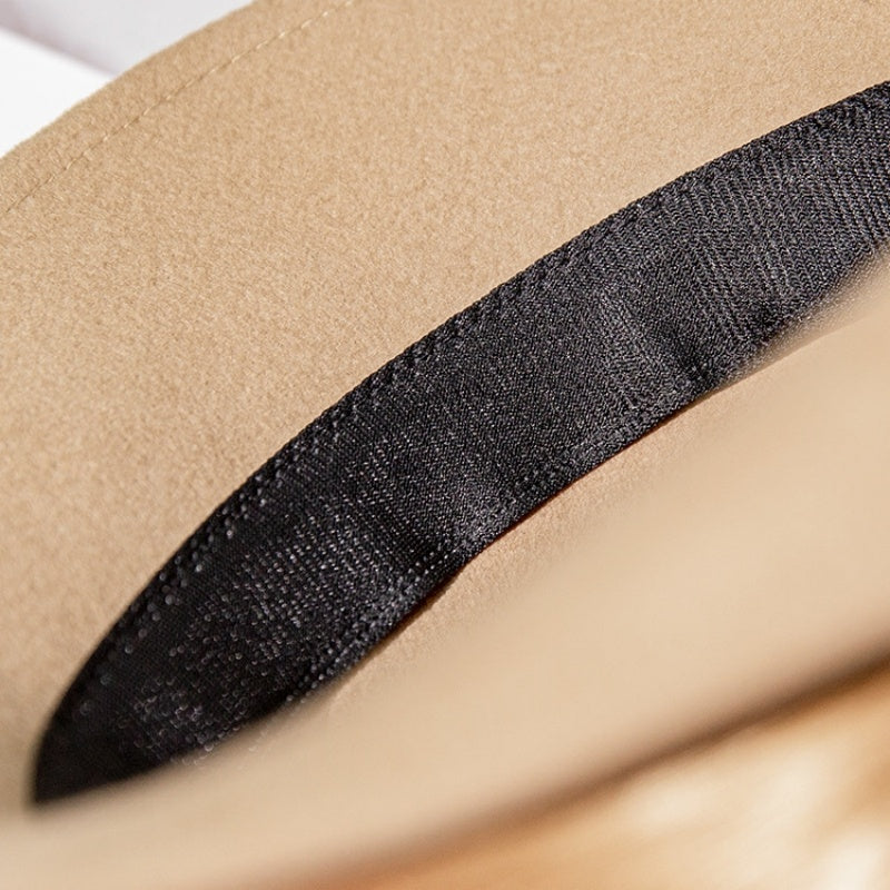 Felt Rolled Edge Top Hat with Camellia Decoration