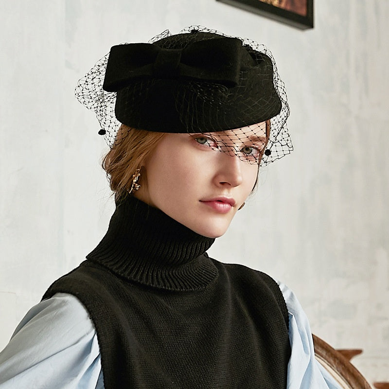 Stewardess Pillbox Hat with Veil