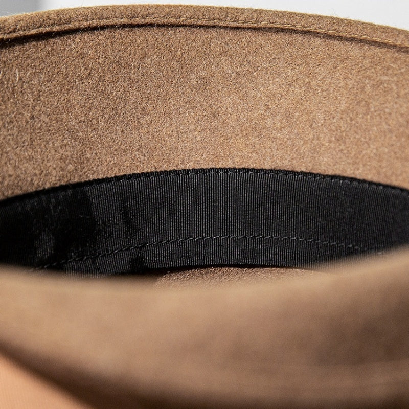 Felt Rolled Edge Top Hat with Butterfly Decoration