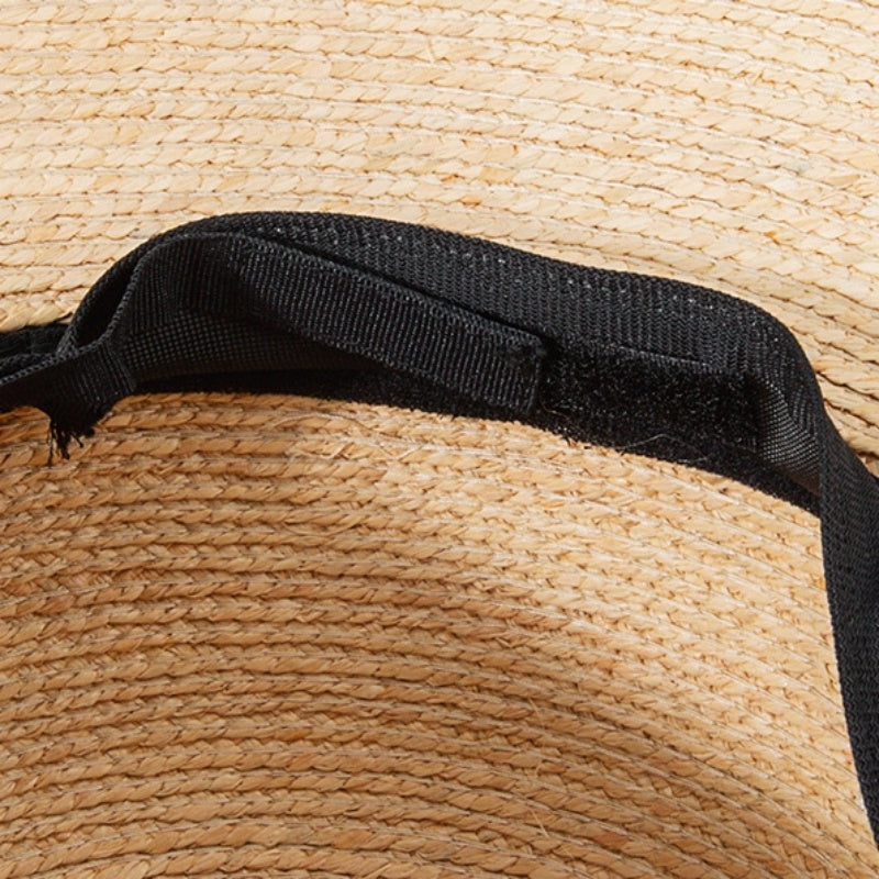 Straw Hat Sun Hat with Linen Webbing