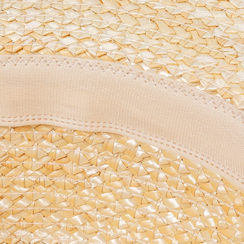 Straw Sun Hat with Brown Webbing