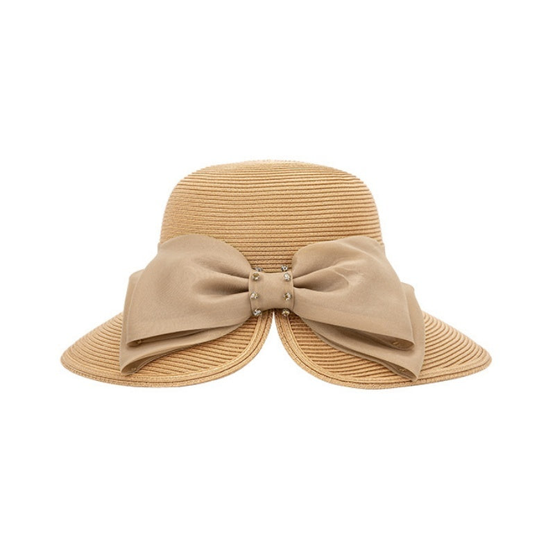 Straw Hat Sun Hat with Big Bow