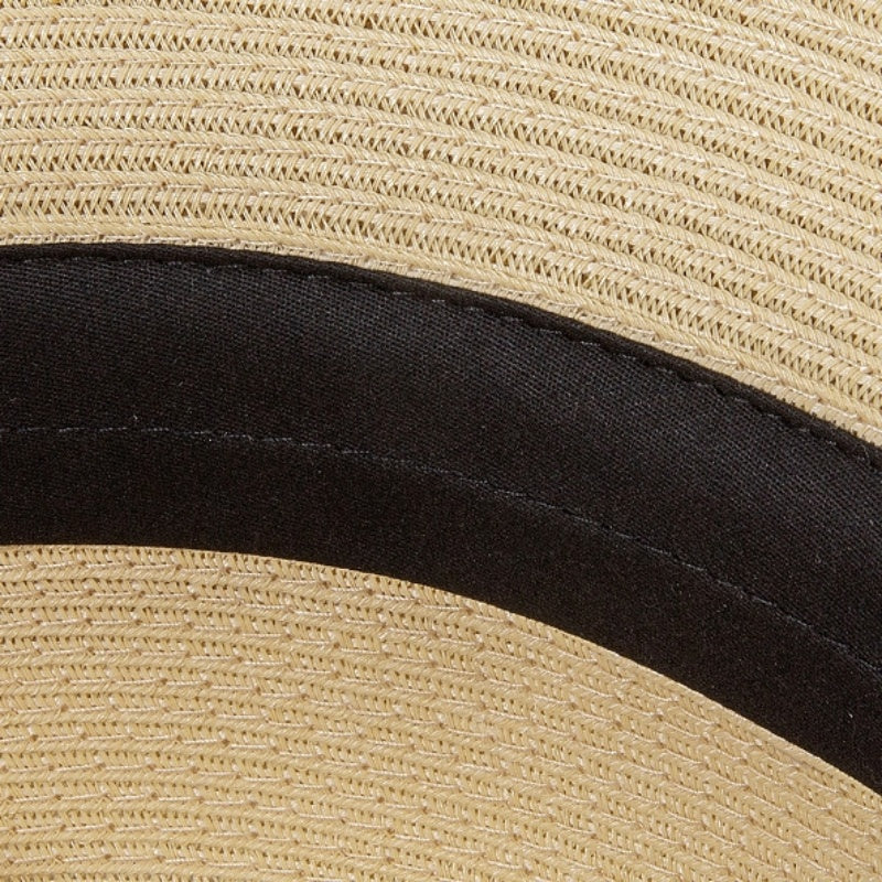 Rolled Edge Sun Hat with Linen Yarn Webbing and Crystal