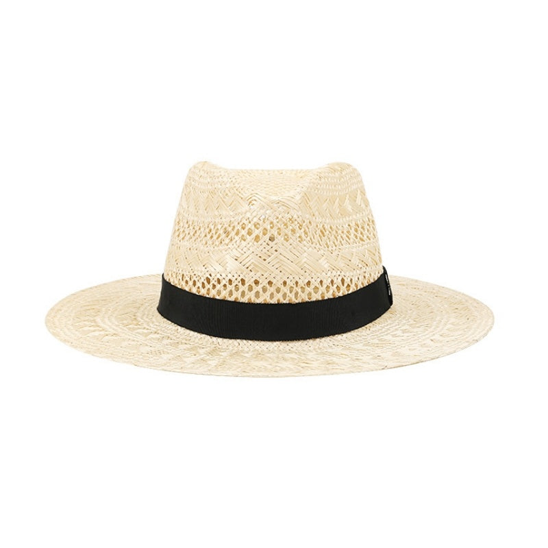Sisal Top Hat with Black Decorative Ribbon