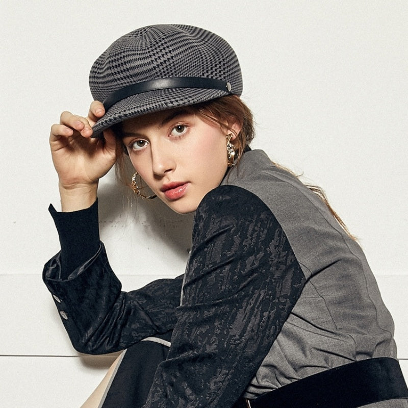 Houndstooth Felt Newsboy Hats