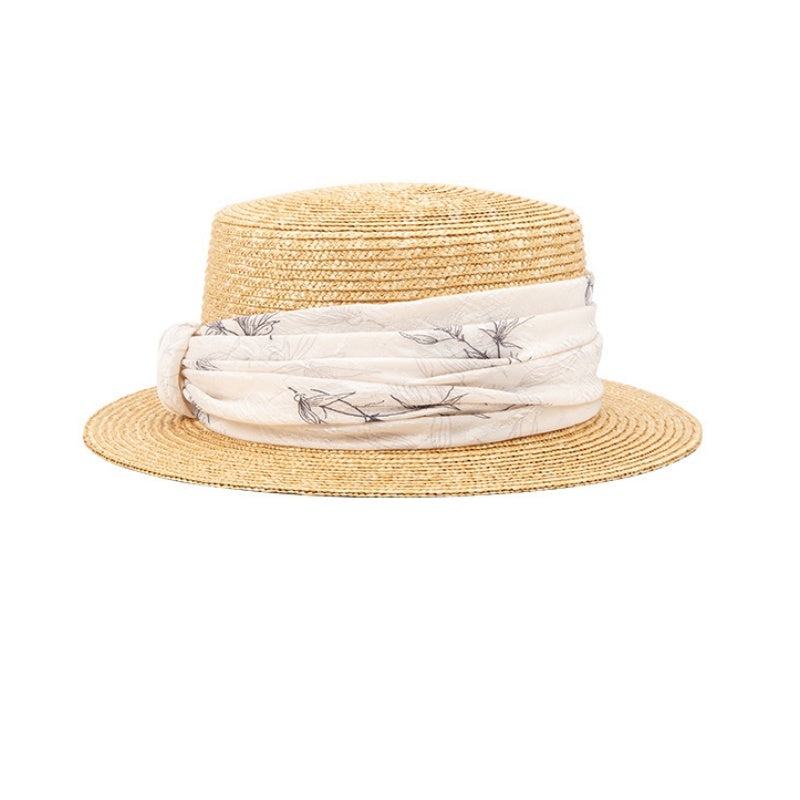 Bowler Hat Sun Hat with Printed Ribbon