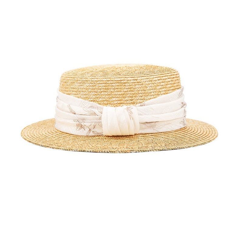 Bowler Hat Sun Hat with Printed Ribbon