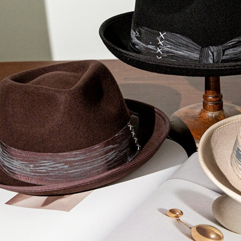 Felt Cowboy Hat with Patch Decoration