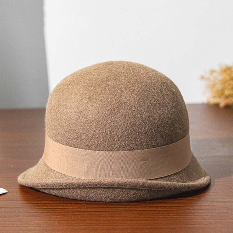 Felt Rolled Edge Top Hat with Butterfly Decoration