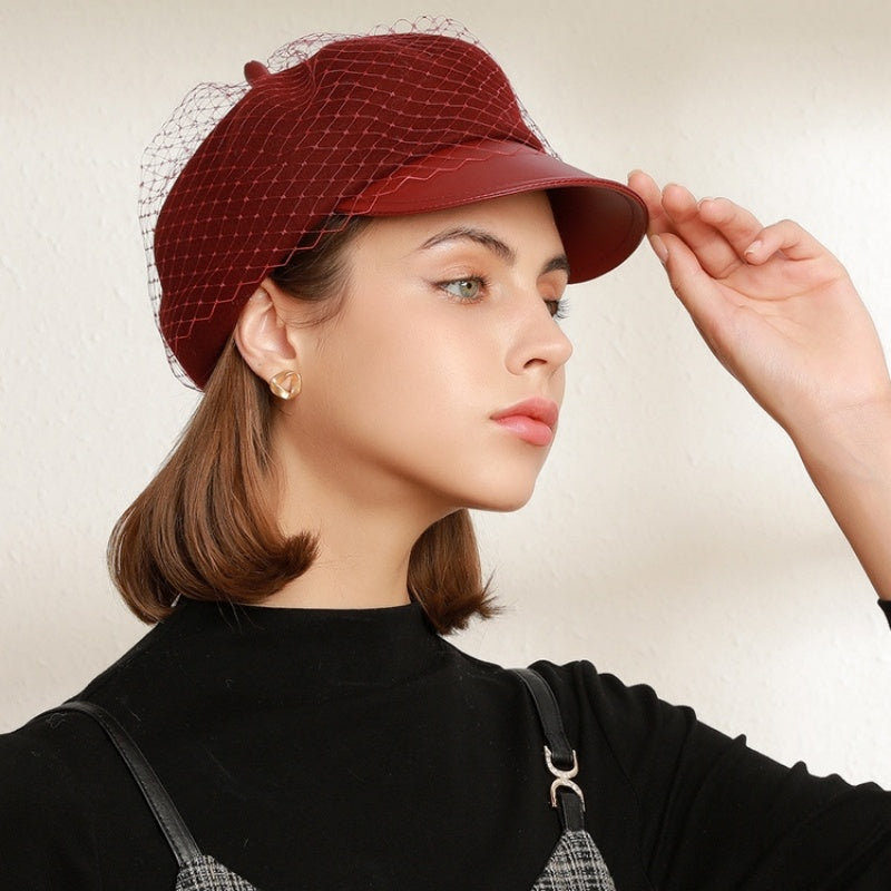 Felt Newsboy Hats with Lace