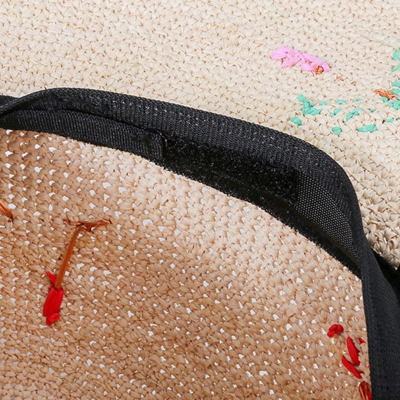 Sun Hat Straw Hat with Colorful Embroidery