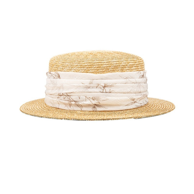 Bowler Hat Sun Hat with Printed Ribbon