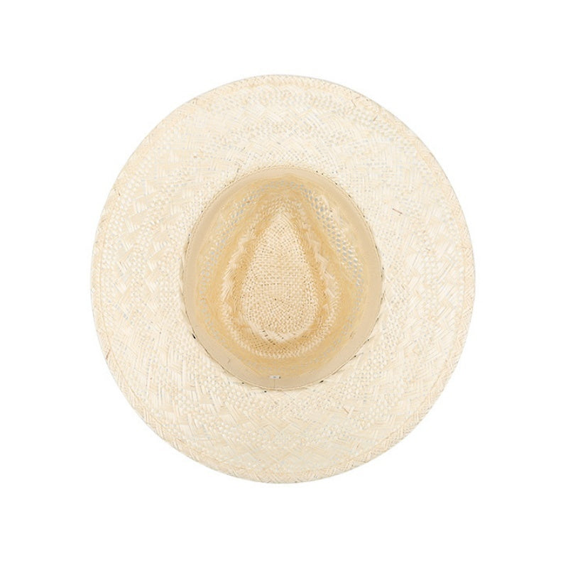 Sisal Top Hat with Black Decorative Ribbon
