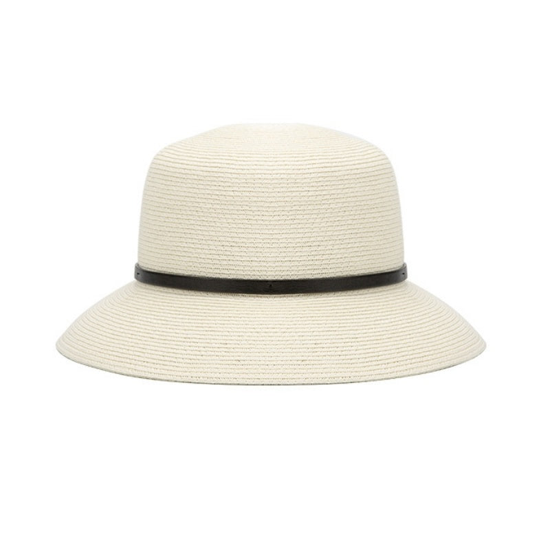 Sun Hat Straw Hat with Black Leather Band
