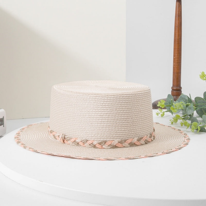 Bowler Hat Sun Hat with Colored Braided Rope