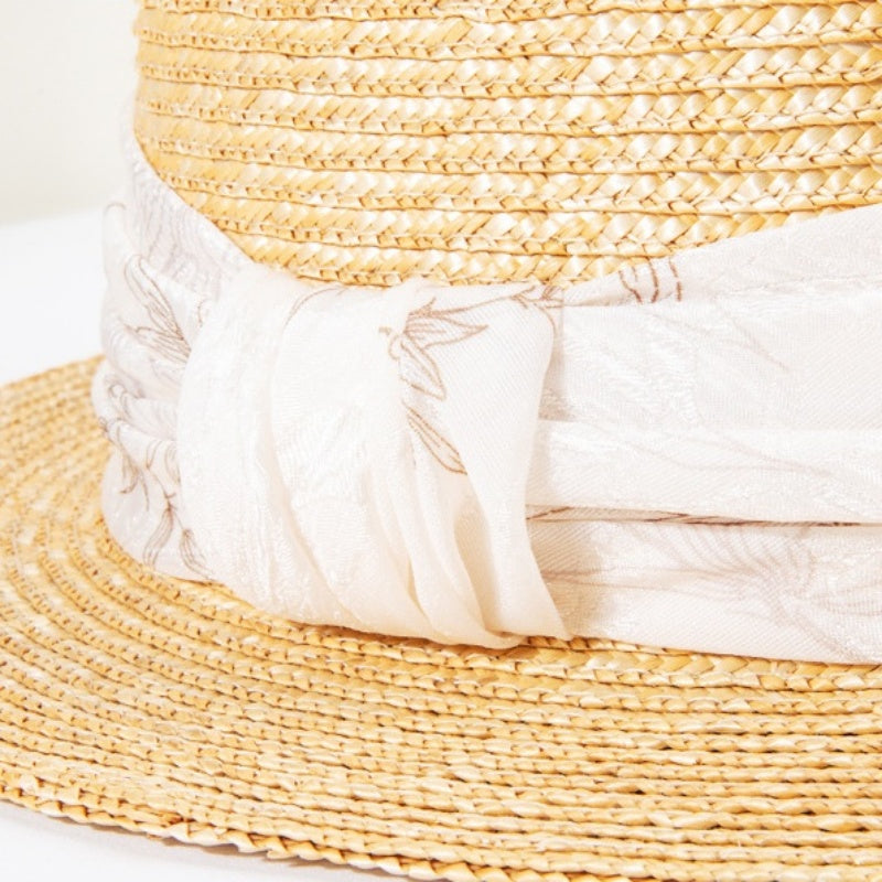 Bowler Hat Sun Hat with Printed Ribbon