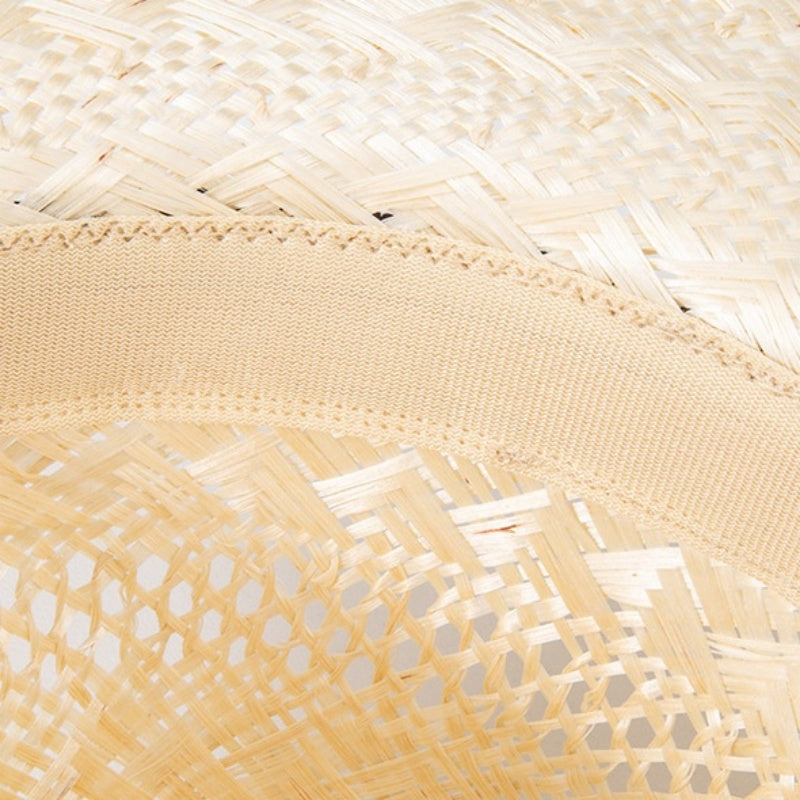 Sisal Top Hat with Black Decorative Ribbon