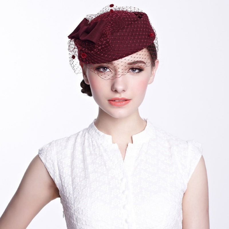 Stewardess Pillbox Hat with Veil