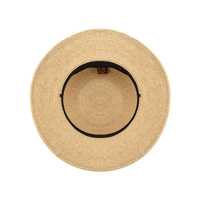 Sun Hat Straw Hat with Black Leather Band