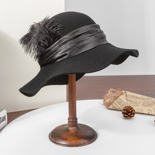 Felt Top Hat with Webbing and Feather