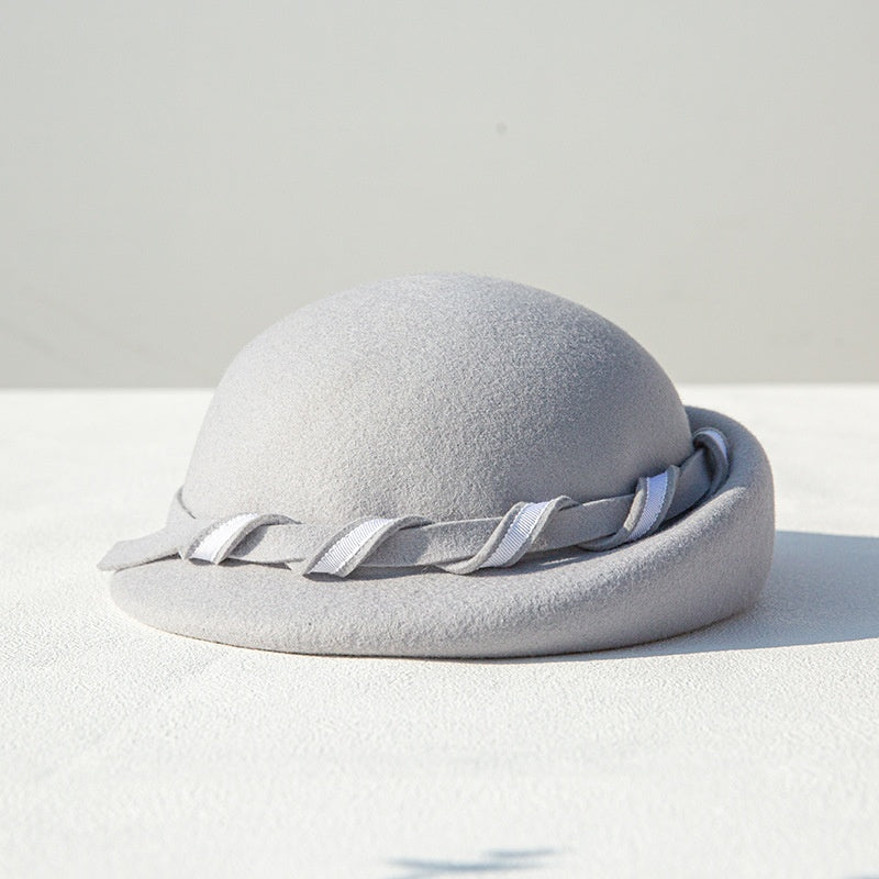 Felt Beret with Felt Strip Decoration