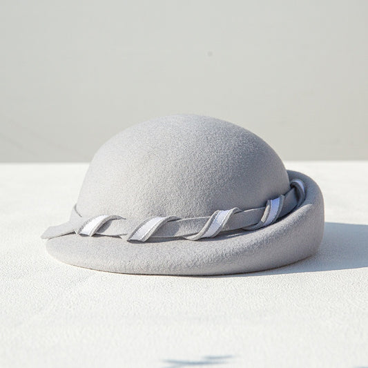 Felt Beret with Felt Strip Decoration