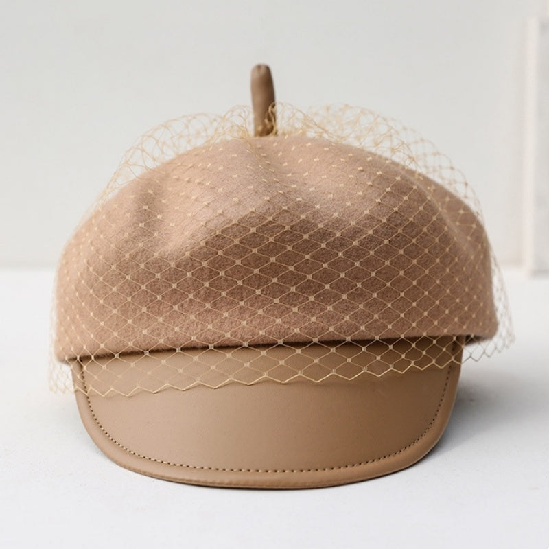 Felt Newsboy Hats with Lace