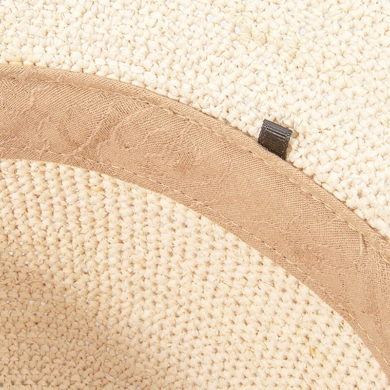 Sun Hat Straw Hat with Printed Bow