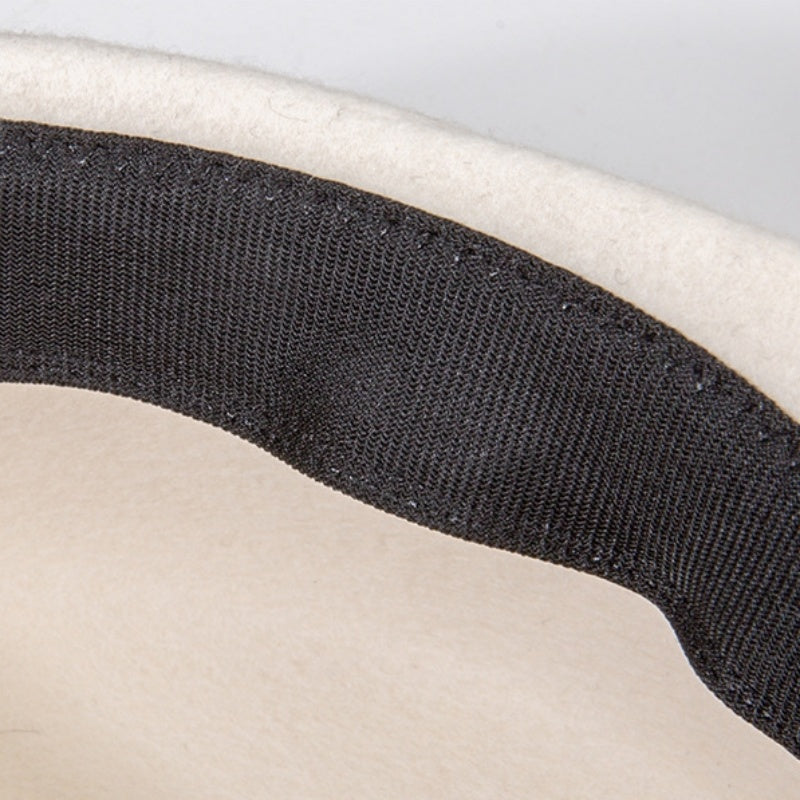 Felt Equestrian Newsboy Hat With Double-Row Copper Sheet Decoration