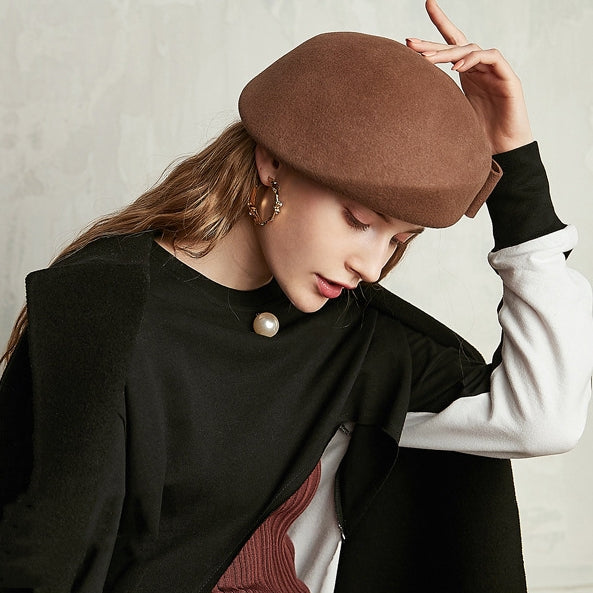 Simple Stewardess Beret with Bow