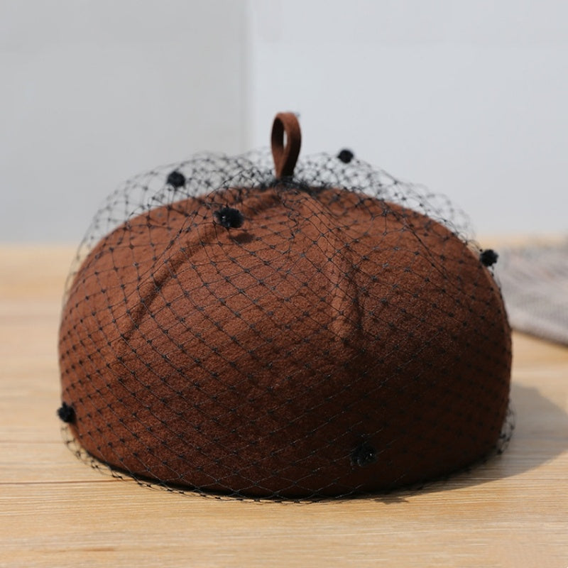 Felt Beret with Lace