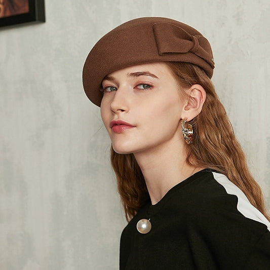 Simple Stewardess Beret with Bow