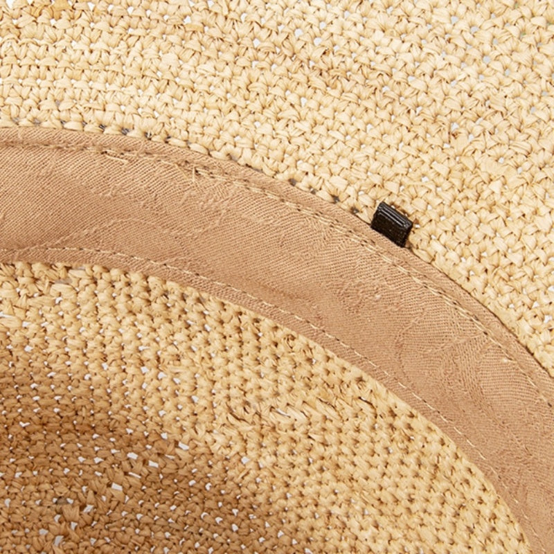 Straw Hat Sun Hat with Printed Bow
